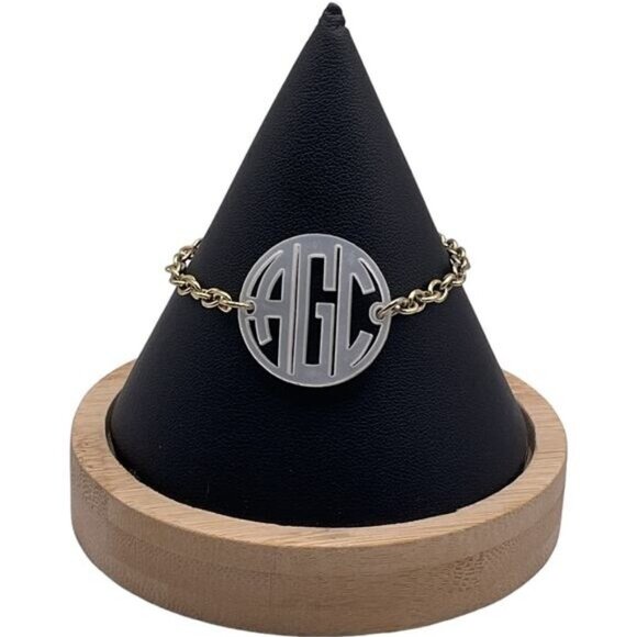 Monogrammed Initials Bracelet With Chain & Clasp - Picture 1 of 3